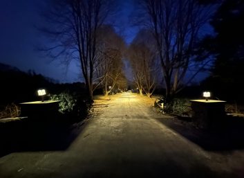 Hudson MA electrician landscape and driveway lights